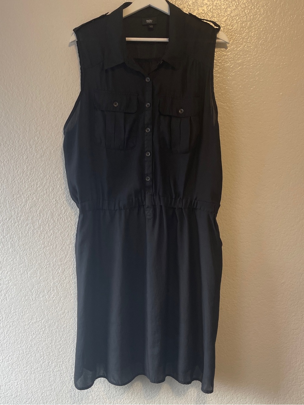 Mossimo Sleeveless Button-Front Black Dress, XXL